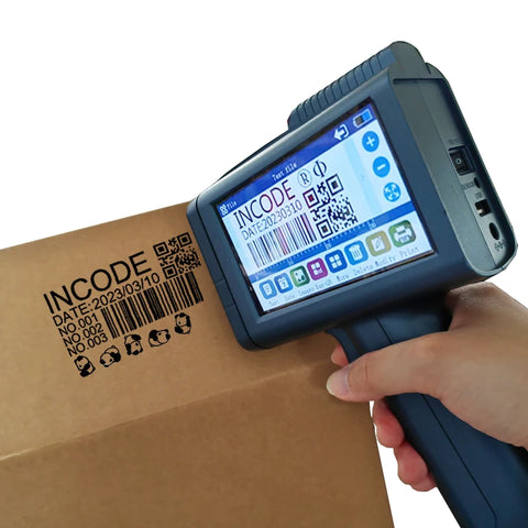 INCODE New Condition Semi-Automatic Thermal Handheld Inkjet Printer Date Coding for Clothes 1-Year for Metal BOPP Tape Tij