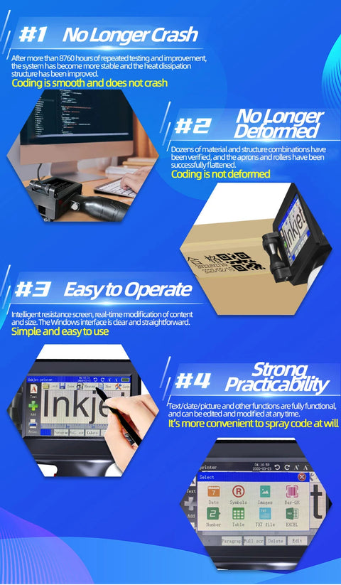 INCODE Handheld Date Coding Inkjet Marking Machine Fast Dry Metal Ink Manual Batch Number Printer New Condition 1-Year Warranty