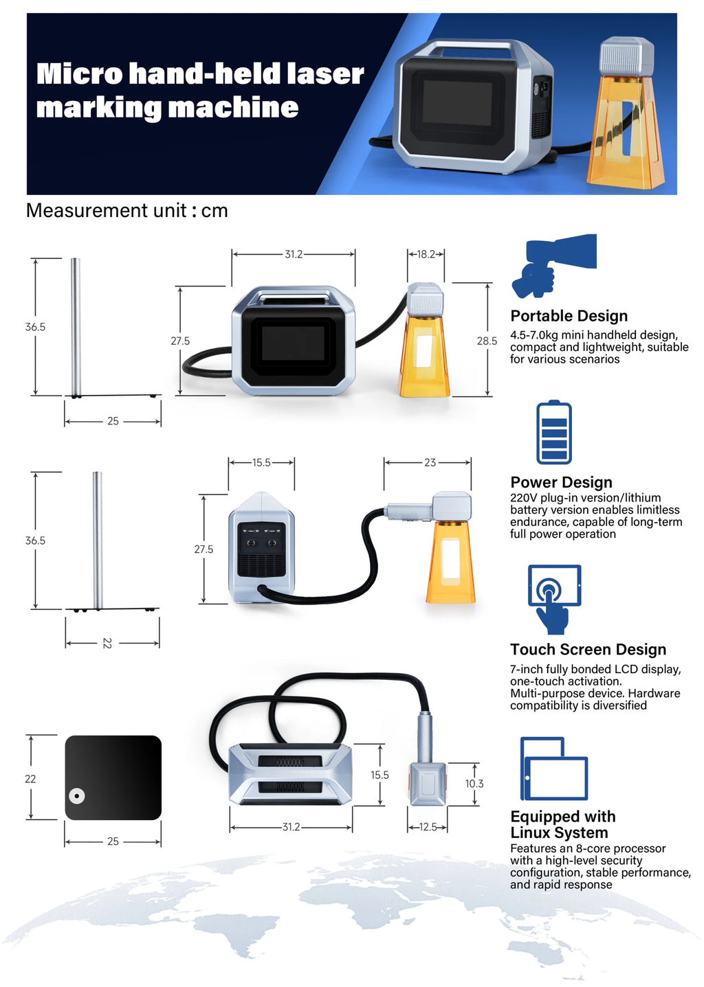 Affordable Handheld Laser Marking Machine for Steel Metal Plastic Free Global Shipping
