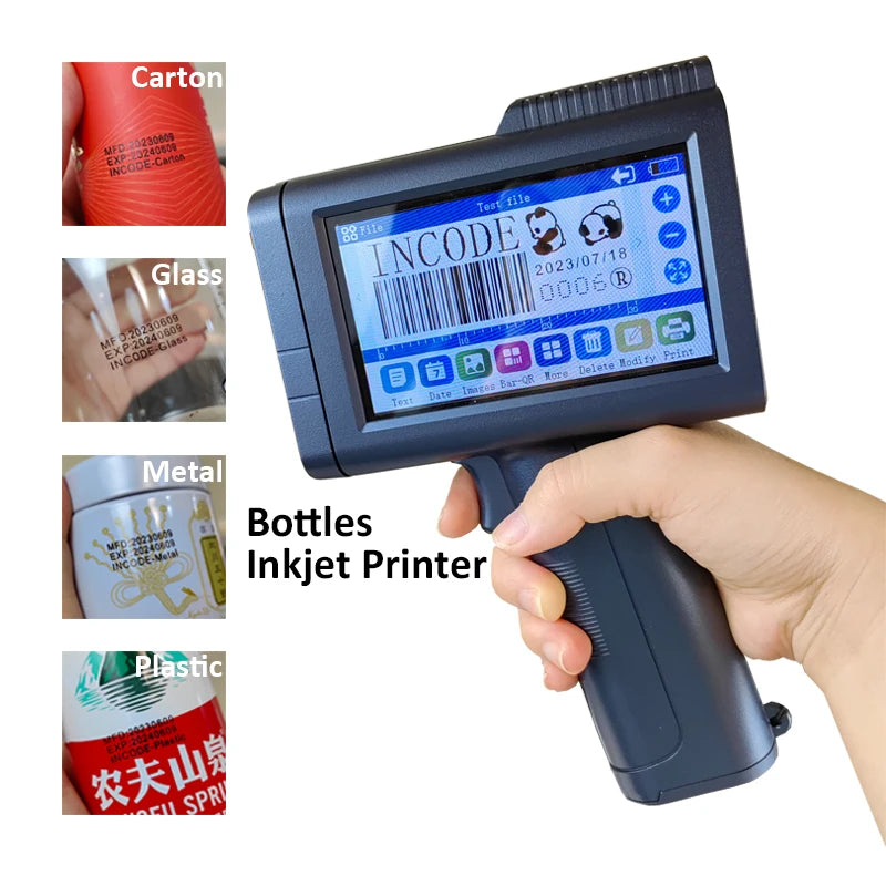 INCODE New Condition Semi-Automatic Thermal Handheld Inkjet Printer Date Coding for Clothes 1-Year for Metal BOPP Tape Tij
